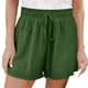 thumbnail image 1 of Pantalones cortos de cintura alta, pantalones cortos de pierna ancha para mujer, pantalones cortos de cintura elástica, pantalones cortos con cordón diseñados para profesionales, 1 of 5