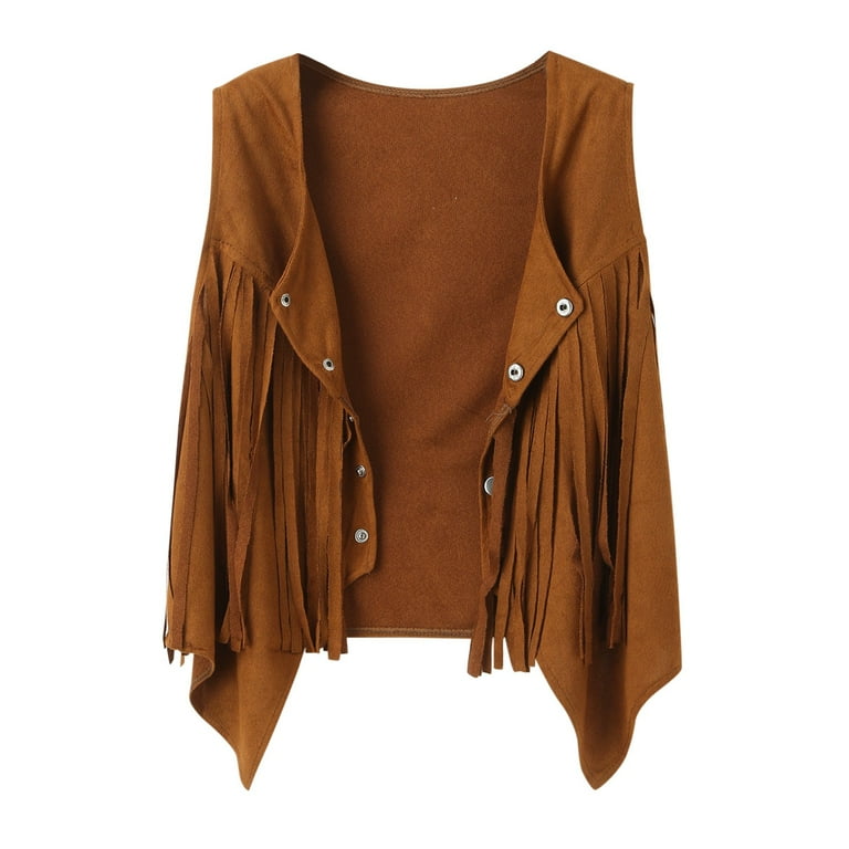 Baqcunre Womens Winter Coats,Fringe Faux Suede Open-Front Baqcunre Womens Winter Coats,Fringe Faux Suede Open-Front