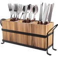 thumbnail image 1 of Utensil Holder for Party - Silverware Caddy with Three Compartments, Detachable, Portable Handle, Stylish Cutlery Holder for Countertop and Outdoor Use, 1 of 7