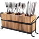 thumbnail image 1 of Soporte para utensilios para fiesta, carrito para cubiertos con tres compartimentos, mango portátil desmontable, elegante soporte para cubiertos para encimera y uso en exteriores, 1 of 7