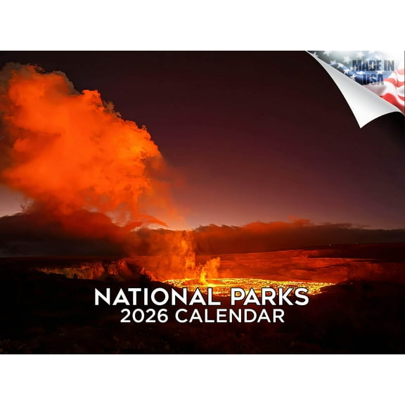 2025 2026 National Parks Calendar - Scenic Monthly Wall Calendar - 12 x 18 Open - Thick No-Bleed Paper - Giftable - Made in the USA