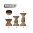 thumbnail image 2 of Candle Holder For Pillar Candle Set Of 3 Farmhouse Wood Candle Holder Rustic Wooden Candle Stand Vintage Small Wooden Candlestick HoldersDecorative For Living Room Table Centerpiece Brown, 2 of 8