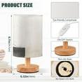 thumbnail image 3 of WOBOGO Cow Cat Bedroom Table Lamp USB Power Connector Wooden Base Round Linen Shade For Living Room Desk, 3 of 7