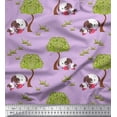 thumbnail image 1 of Soimoi Poly Georgette Fabric Tree & Dog Kids Printed Craft Fabric by The Yard 42 Inch Wide, 1 of 3