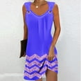 thumbnail image 2 of Edvintorg Dresses For Women 2024 Casual Summer Fashion Printing Sleeveless V-Neck Comfort T-Shirt Dress Vintage Casual Beach Tank Dresses, 2 of 5