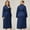 Navy, variant on Women's Plus Sized Nightgown and Robe Set Long Sleeves Robes 2 Piece Bathrobe Set V-neck Cami Sleepwear