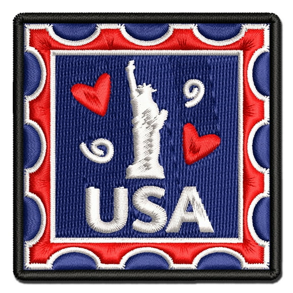 USA United States of America Passport Travel Applique Multi-Color Embroidered Iron-On Patch - 2.5 Inch Small