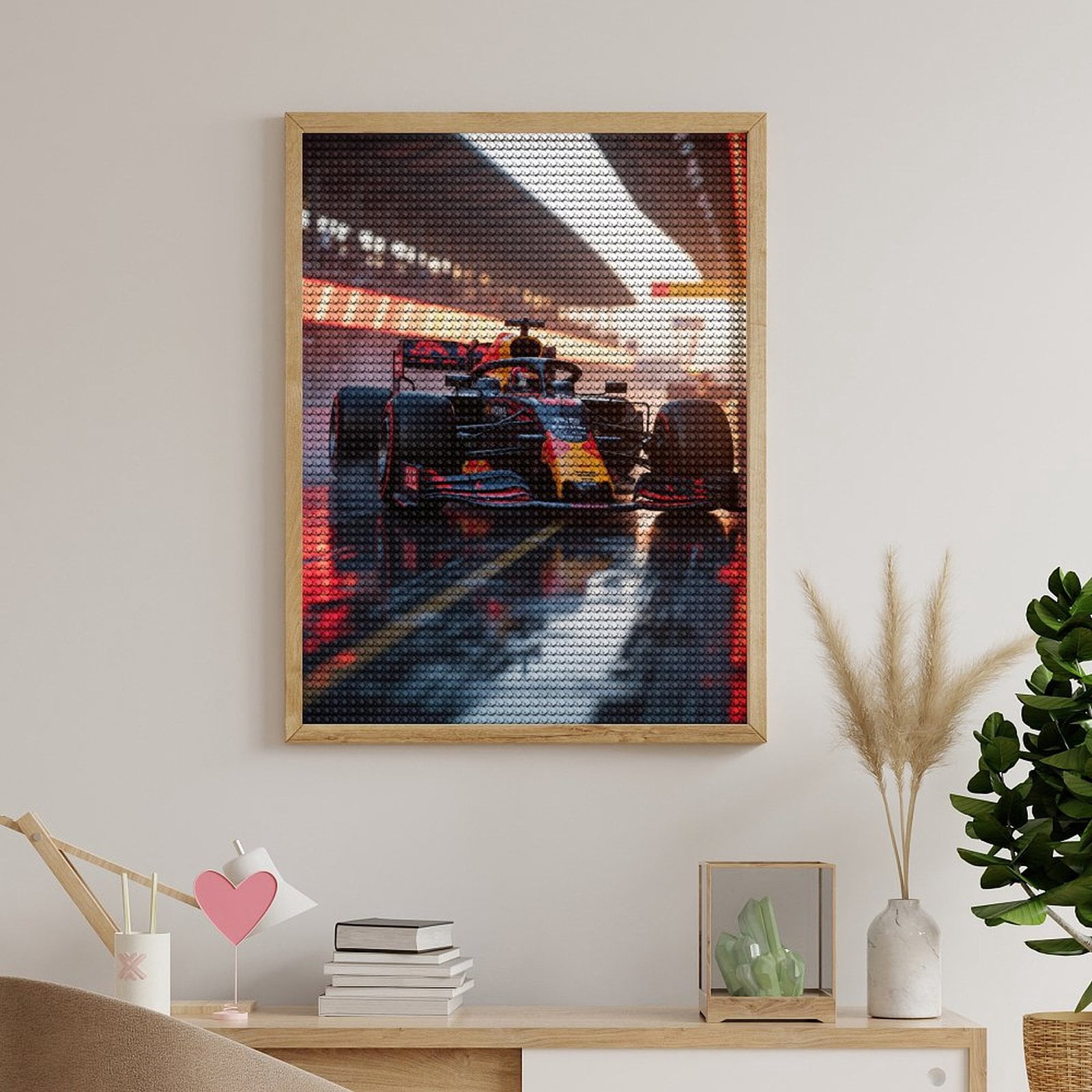 Diamond Art Kits for Adults - Race Car Track Sunset Reflection 5d Diamond Painting for Adults, Diamond Art for Adults Beginners, Frameless Diamond Painting Kits for Adults for Home Wall Decor