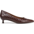 thumbnail image 2 of Naturalizer Women's Natalia Kitten Heel Pointed Toe Pump Cappuccino Croco Leather 8.5M, 2 of 5