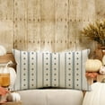 thumbnail image 4 of Blue Striped Farmhouse Throw Pillow Covers 12x20 Inch Set of 4 Stripes Buffalo Plaid Pumpkin Pillows Decorative Autumn Thanksgiving Decorations Modern Throw Pillows Cushion Case F029-12, 4 of 5