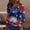 Blue, variant on Women's Long Sleeve T-shirt Women 4th July Patriotic Blouse Long Sleeve American Flag Graphic 250 Years USA Top(Blue,S)