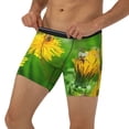 thumbnail image 3 of Xecao Bees Pollinates A Yellow Dandelion Print Boxer Briefs for Men's Stretch Moisture-Wicking Underwear, Mid-Rise Classics breathable fabric, 3 of 7