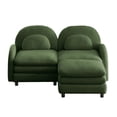 thumbnail image 2 of Miekor Furniture Teddy Fabric Soft Cloud-like Loveseat Sofa,Curved Backrest and Armrest with Curved Lumbar Pillows, Sectional 2 Seater Modular Couch with Movable Ottoman and Supportive Double- No8805, 2 of 9