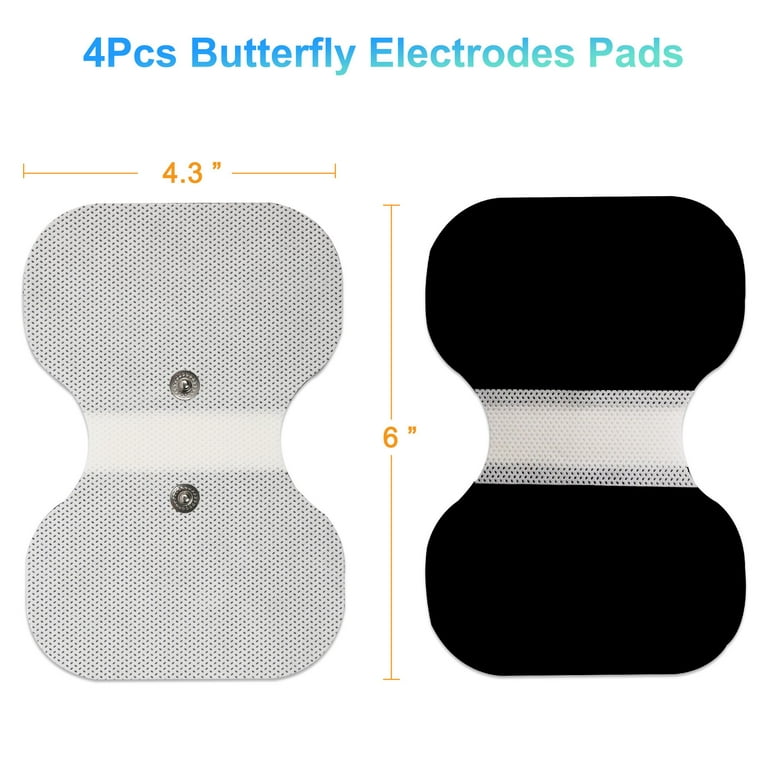 LotFancy TENS Unit Replacement Pads, 40 Pcs 2x2 Snap Electrodes Pads,  Reusable Tens Pads for EMS Muscle Stimulator, Using 3.5mm Snap Connector