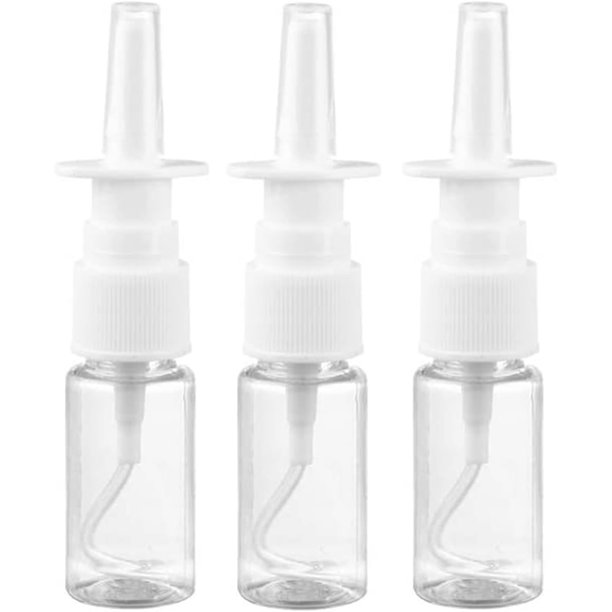 3 botellas de spray nasal, botella de spray de niebla, transparente, vacío, para el cuidado de la rinitis, pulverizador directo, contenedor para aceites esenciales salinos, 0.3 fl oz
