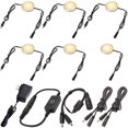 thumbnail image 1 of Lvyinyin Display Cases Lighting Kit, Linkable Round LED Under Cabinet Puck Lights, 0.3 Inch Low Profile Aluminum Lamp Shell, Touch Dimmable, Y-Splitter, Black Cable, 6 Lights, Warm White 2700K, 1 of 4