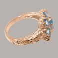 thumbnail image 4 of LBG British Made 18k Rose Gold Genuine Natural Blue Topaz Womens Anniversary Ring - 33 size options - Size 5.5, 4 of 8