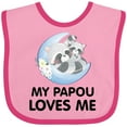thumbnail image 3 of Inktastic Raccoon My Papou Loves Me Boys or Girls Baby Bib, 3 of 4