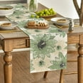 thumbnail image 3 of Green Retro Daisy Spring Table Runner, Seasonal Vintage Kitchen Dining Table Decoration for Home Party Decor 13x72 Inch, 3 of 6