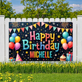 thumbnail image 6 of Colorful Design Birthday Banner Balloon Decoration Happy Birthday Banner Party Decoration for Birthday Party Kids Celebration Event, 6 of 7