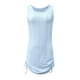 thumbnail image 5 of Falda corta sin mangas con cordón para mujer - Vestido informal de poliéster con bolsillos laterales, S-XXL, 5 of 5