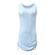 thumbnail image 5 of Falda corta sin mangas con cordón para mujer - Vestido informal de poliéster con bolsillos laterales, S-XXL, 5 of 5