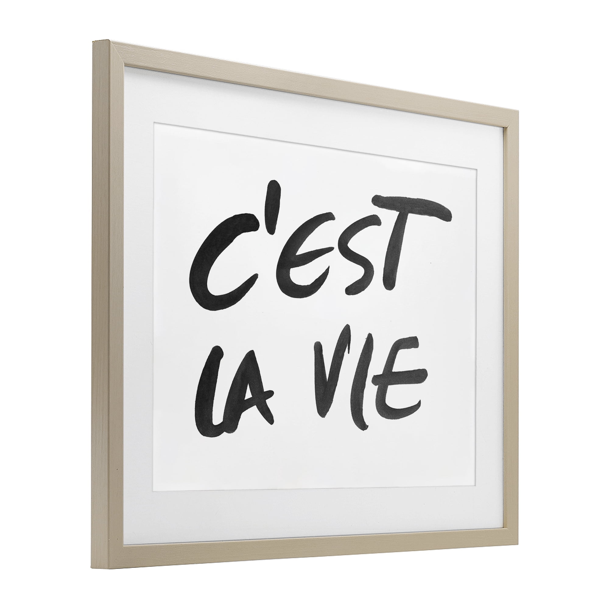 Stupell Industries C'est La Vie Minimal Text Birch Framed Print Under Glass, design by SD Graphics Studio