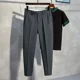 thumbnail image 4 of 9 pantalones de traje para hombre recortados, pantalones blancos para hombre, ropa de estilo coreano de lujo de alta calidad con drapeado fluido, licra, verano 2024, baratos, 4 of 5