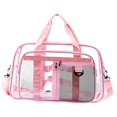 thumbnail image 2 of Bolso de mano transparente, bolsa de tipo para compras, desplazamientos diarios, viajes de negocios y otros viajes. Rosa, 2 of 8