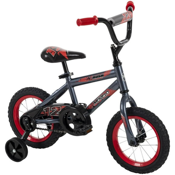 Movelo Rush Vélo de 12 pouces pour garçons, Gris / Rouge 3-5 ans