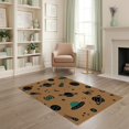 thumbnail image 2 of ODIKA 4'x6' Tan Retro Space Motif With Planets Washable Area Rug Stars For Cosmic Ornamental Balanced Border Layout Pet Friendly, Non-Shedding for Bedroom, Reading Nook, 2 of 7