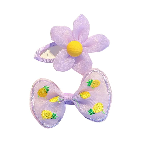CSChome Toddler Hair Clips Hairpin Children Hair Clip Flower Small Ball Decor Knot Contrast Color Non-Slip Lightweight Hair Organization Hair