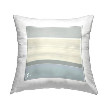 Stupell Industries Muted Grey Stripes Arrangement Printed Throw Pillow Design by George Tygert