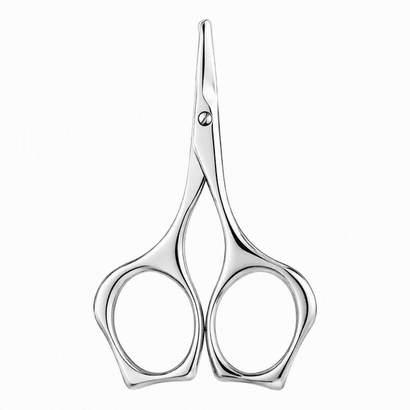 Nose Hair Scissor with Rounded Tips, Stainless Steel Small Grooming Shear Trimmer for Facial Hair, Eyebrow and Mustache Trimming, Silver