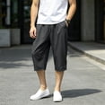 thumbnail image 2 of Men's Long Athletic Shorts 13'' Quick Dry Workout Running Capri Pants Loose Fit Lightweight Sports Gym Basketball Shorts with Pockets Black, 2 of 6