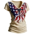 thumbnail image 4 of Cnbwig Tops for Womens Fashion Casual Short Sleeve T Shirt with Floral Print Round Neck Blouse Graphic Tees for Daily Wear and Outfits, 4 of 5