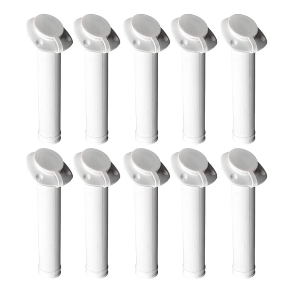 MARINE CITY White Nylon Flush Mount Rod Holder UV Stabilized 30 Degree with Cap Cover and 316 Stainless Steel Gasket for Boats  Marines  Ships  Yachts Pack of 10