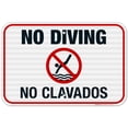 thumbnail image 1 of Bilingual No Diving Pool Sign, English Spanish,, 1 of 8
