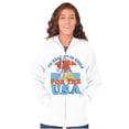 thumbnail image 3 of Retro Cartoon Head Over Heels for USA Unisex Plus Size Zip Hoodie Brisco Brands 3X, 3 of 5