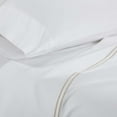 thumbnail image 5 of Superior Spring Blooms Embroidered Cotton Bed Sheet Set, California King, White/Taupe, 5 of 8