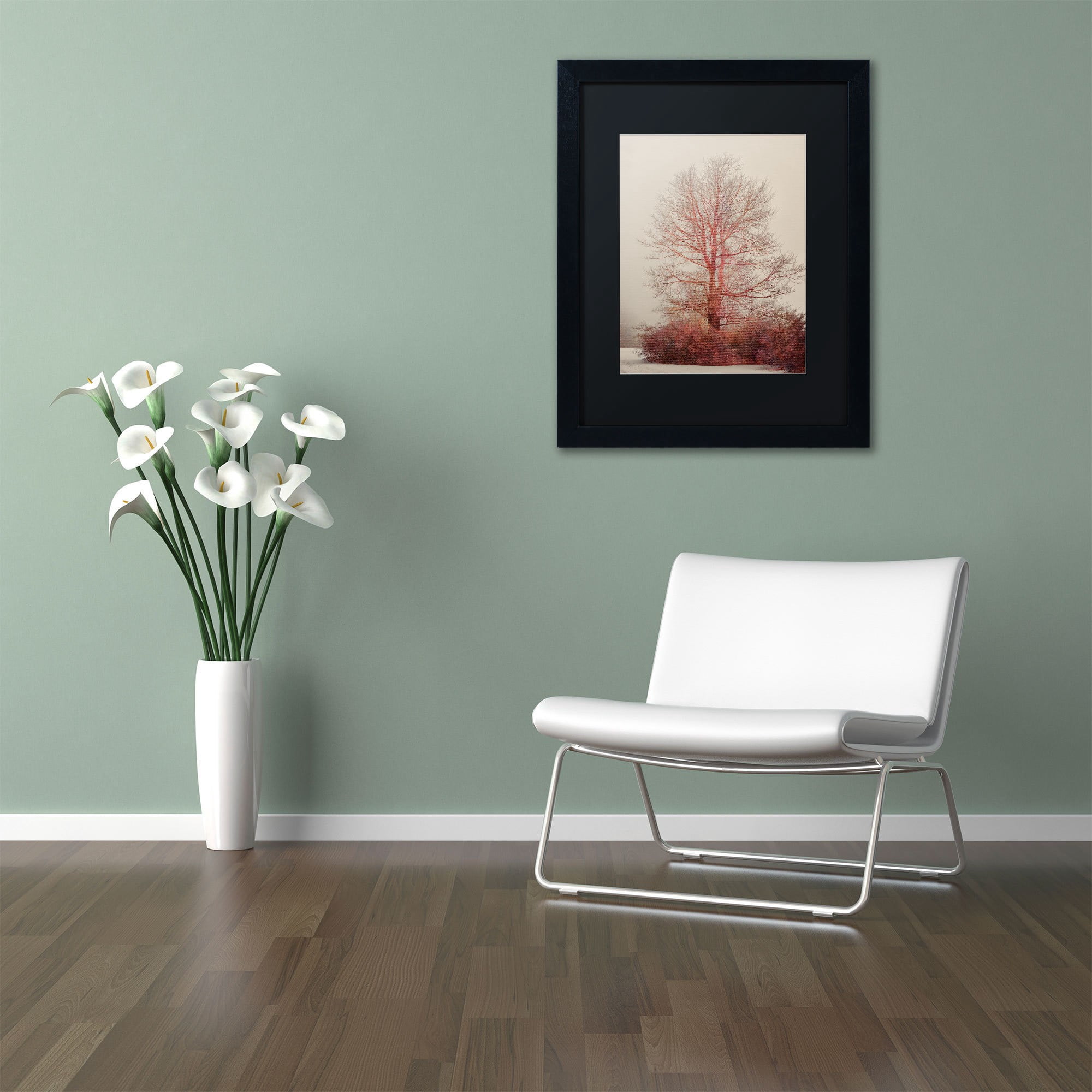 Trademark Fine Art "A-Blush in the Fog" Canvas Art by Lois Bryan, Black Mat, Black Frame