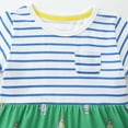thumbnail image 4 of Robes pour Fillettes Rayées Été Appliques Dessin Animé Robe Décontractée en Coton Taille 2-3T, 4 of 9