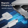 thumbnail image 2 of 3X PD 140W 3 Cable de Carga Rápida Magnético Línea Convertidora de Aleación de Zinc para /Pro A2442/2485/2681,, 2 of 4