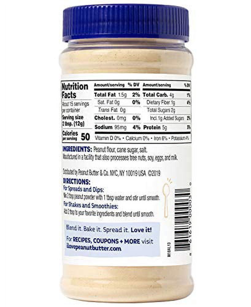 Peanut Butter & Co. Original Peanut Powder, Non-GMO Project Verified, Gluten Free, Vegan, 6.5 oz Jars (Pack of 2)