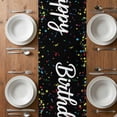 thumbnail image 6 of Black Birthday Table Runner - 108 Inch Long, Kitchen Dining Table Runner Dresser Scarves, Colorful Confetti Ribbons Polka Dots Classroom Farmhouse Decor for Coffee Tables Wedding Party Banquet, 6 of 8