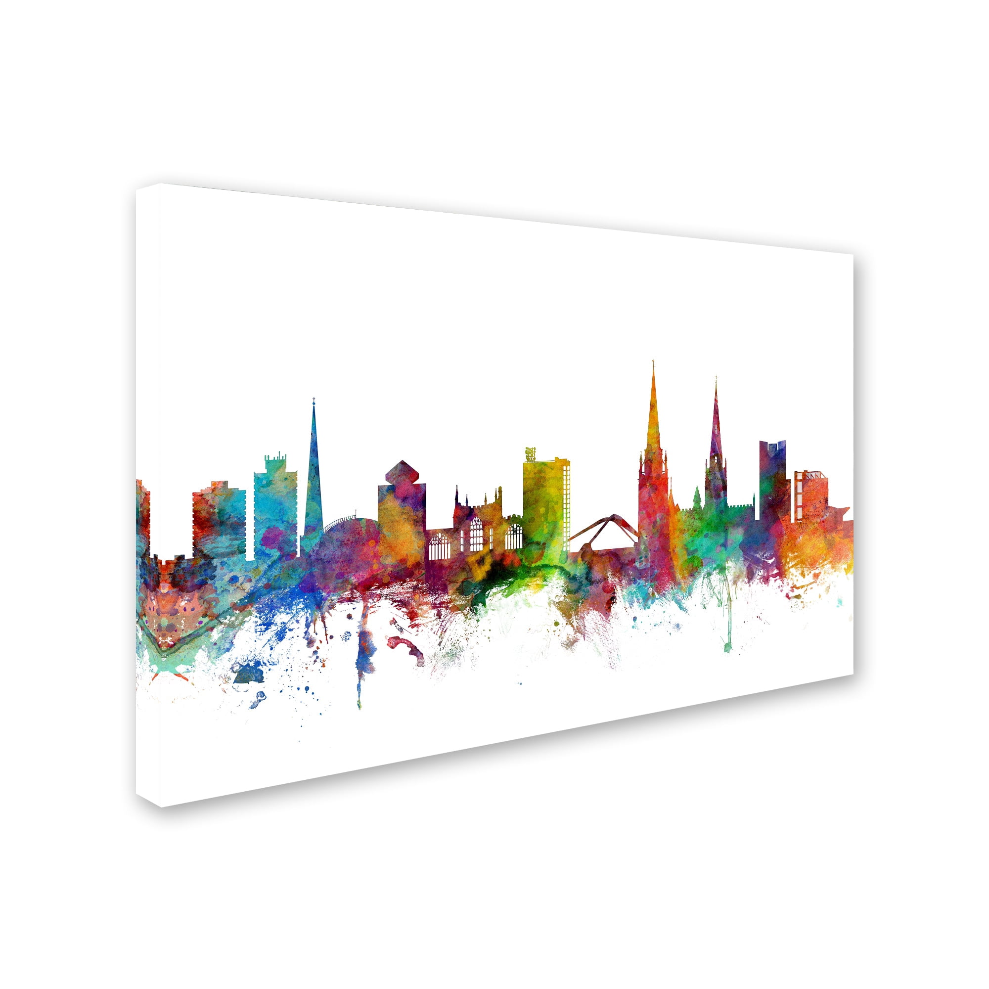 Trademark Fine Art "Coventry England Skyline" Canvas Art by Michael Tompsett