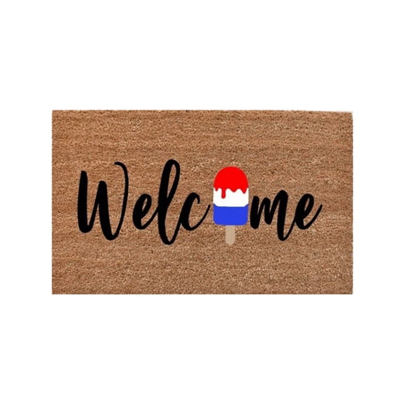 Dvumao Independence Day Doormat, Patriotic Entrance Rug 15.7x23.6-Inch, American Flag Welcome Mat for Front Porch Patio and Indoor Outdoor Use