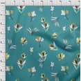 thumbnail image 4 of oneOone Polyester Spandex Dark Teal Green Fabric Floral-Magnolia-Hand Drawn Floral Pattern Sewing Material Print Fabric By The Yard 56 Inch Wide, 4 of 4
