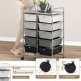 thumbnail image 6 of Costway 10-Drawer Storage Cart Utility Rolling Trolley Kitchen Organizer Black Gradient, 6 of 10