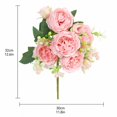 thumbnail image 3 of Artificial Persian Rose Bouquet with 5 Large Blooms and 4 Buds, 12.6 Inches, Light Pink, for Wedding Table Decor, Faux Flower Arrangement, 3 of 5